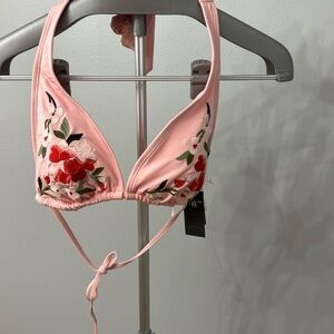 NWT Abercrombie baby pink bikini top Size L
